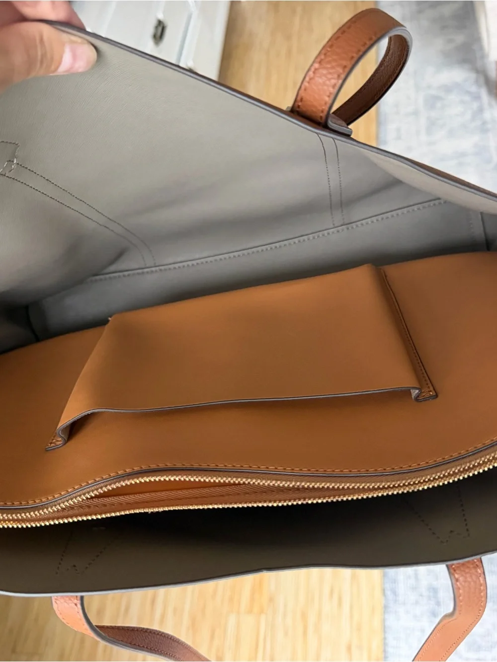 Tory Burch Cognac Leather Perry Tote